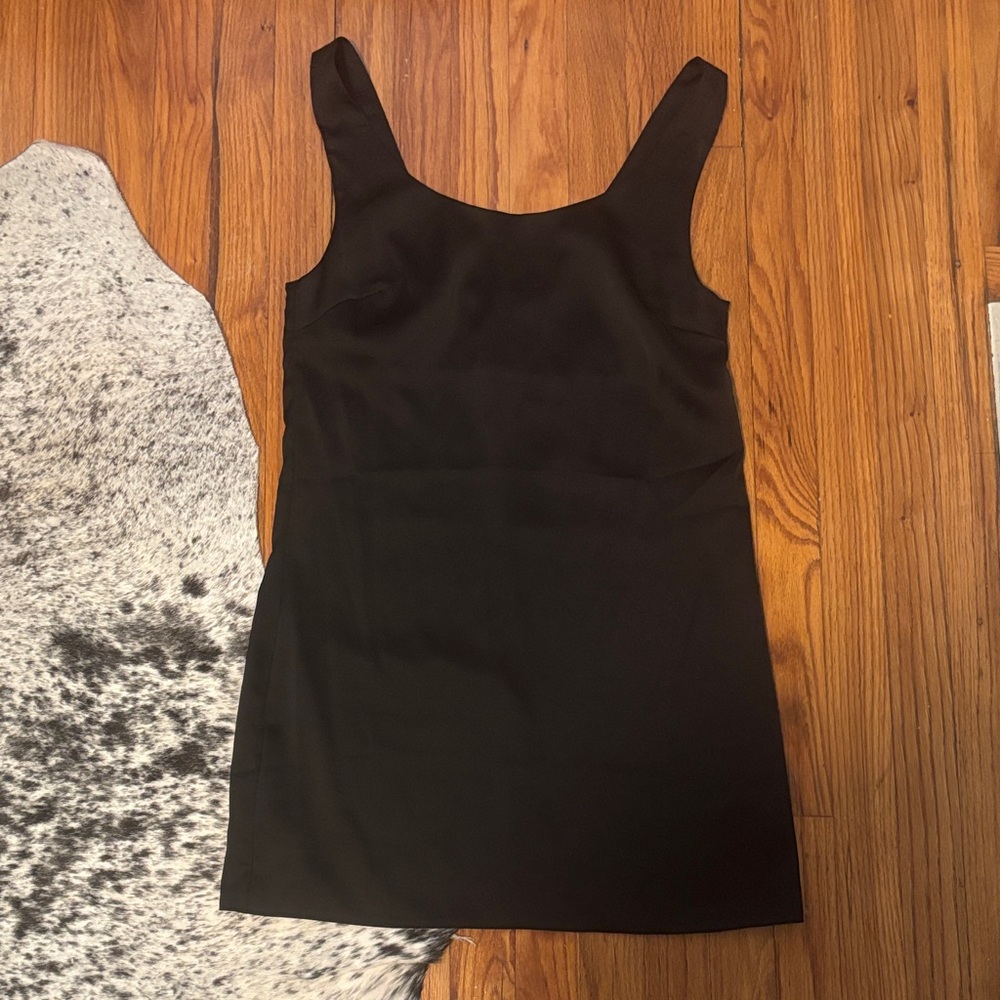 Black Satin Mini Dress